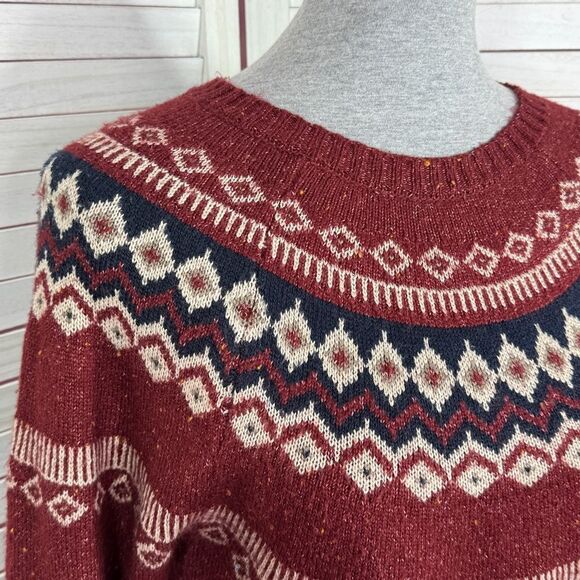 Weatherproof Vintage Fairisle Pullover Sweater Chili Red Small - Picture 6 of 12